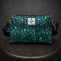 Welurowa torebka crossbody skóra smoka